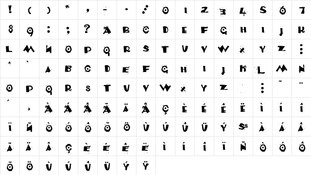 AIVenezia Regular  glyph index