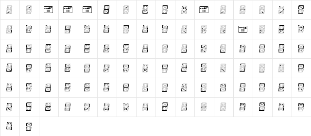 eDisplay Demo Italic  glyph index