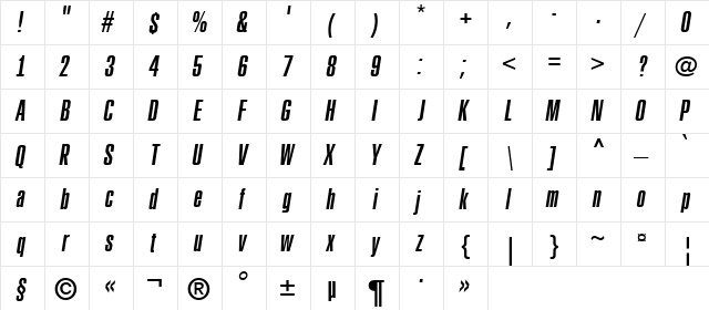 a_RubricaXtCn Italic  glyph index
