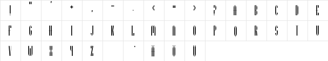 Utusi Star normal  glyph index