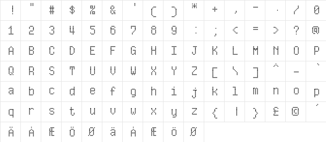 DM-80 Light  glyph index