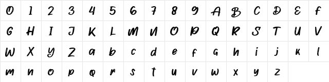 Dekker clark Regular  glyph index