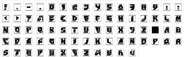 NeoPanFrames Regular  glyph index