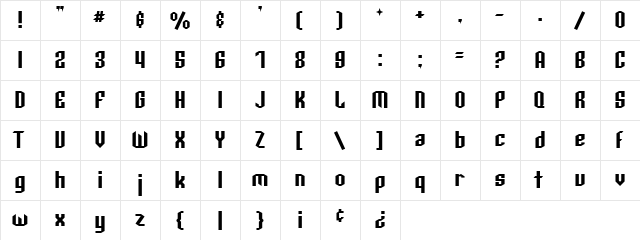 Archery Black Regular  glyph index