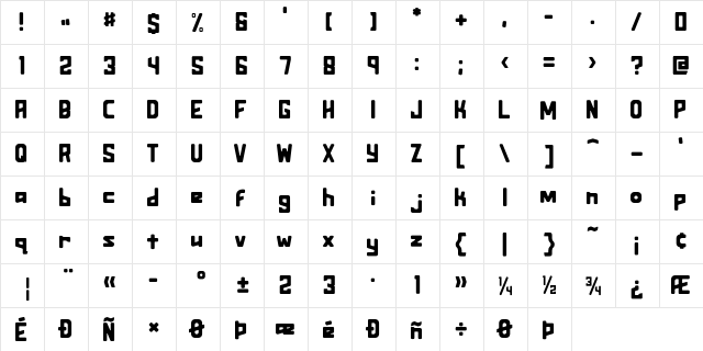 Assurant Standard  glyph index