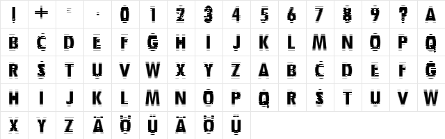 Nervous Regular  glyph index