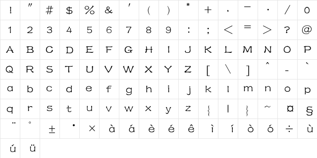 FZShuTi-S05T Regular  glyph index