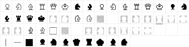 XChessNutTwo Regular  glyph index