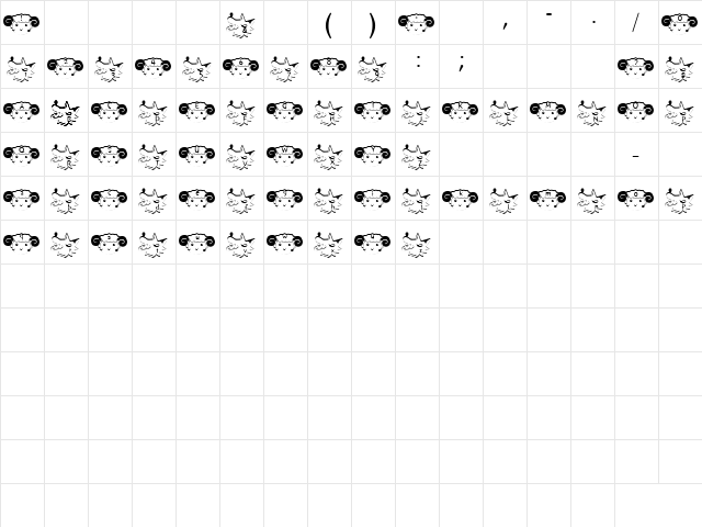Pi_&haa Regular  glyph index
