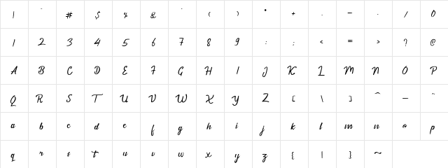 Dekade Regular  glyph index