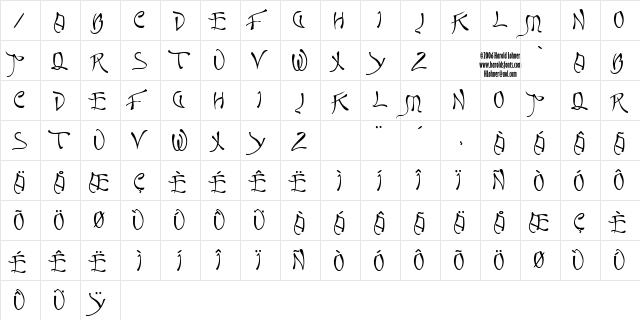 Quasi Regular  glyph index