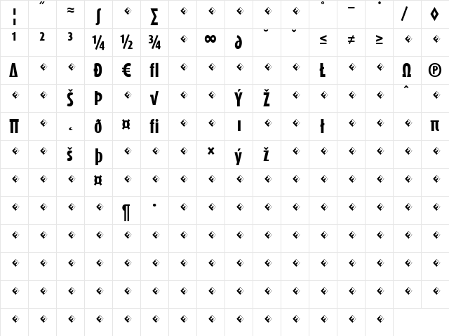 DaxCompact-ExtraBoldExpert Regular  glyph index