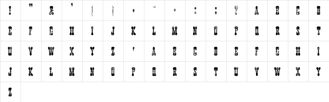 Aubrey Landing WF Condensed  glyph index