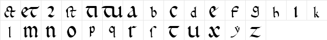 Carolingian Minuscule Regular  glyph index