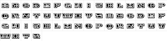 Imbecile Ornamental Filled  glyph index
