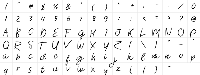 Morsal Regular  glyph index