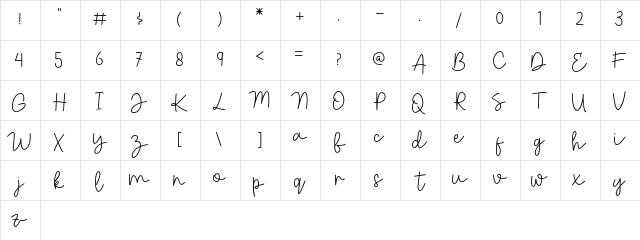 Gradiola Regular  glyph index