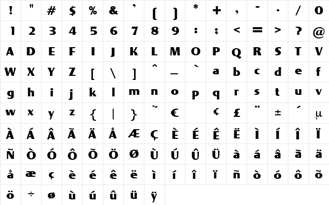 Isfahan Regular  glyph index