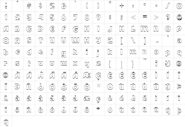 FZ JAZZY 52 HOLLOW Normal  glyph index