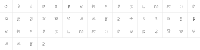 Things Regular  glyph index