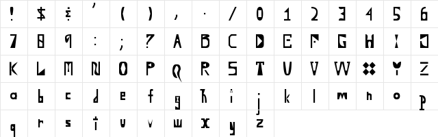 New Regular  glyph index