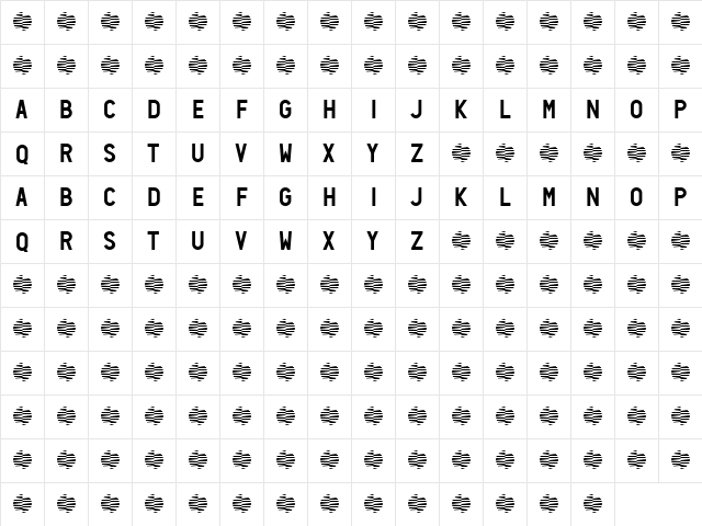 Neozoic Trial Regular  glyph index