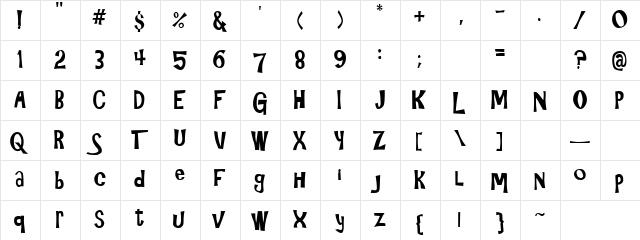 Geremy Regular  glyph index