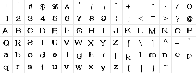 LemonCookieBold Bold  glyph index