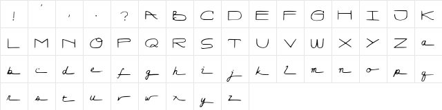 Lunagraph Medium  glyph index