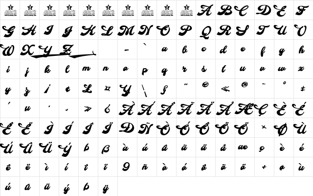 Makeup Personal Use Regular  glyph index