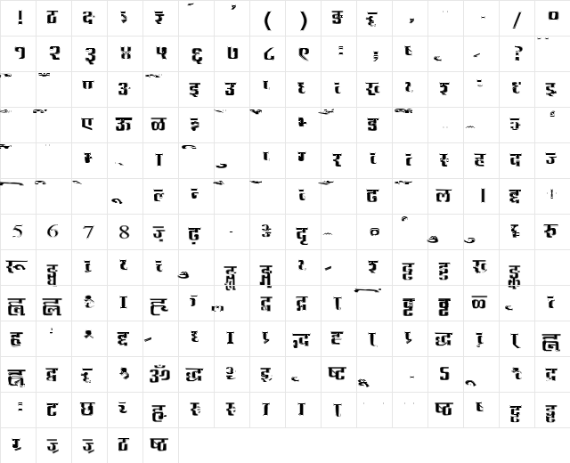 AkrutiDevPraveen Normal  glyph index