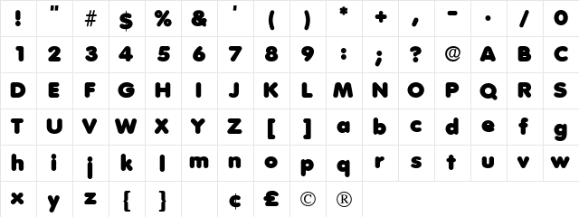 Adera Display SSi Regular  glyph index