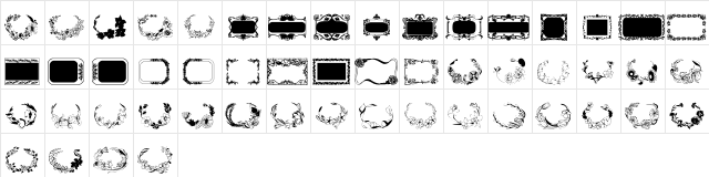 Floral Settings Regular  glyph index