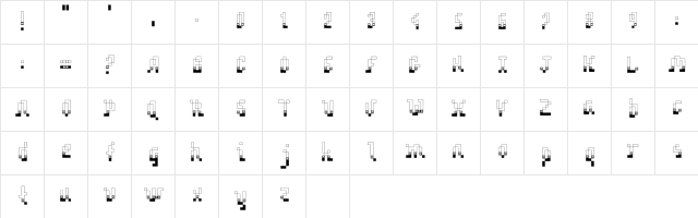 Hornbill Fest Regular  glyph index