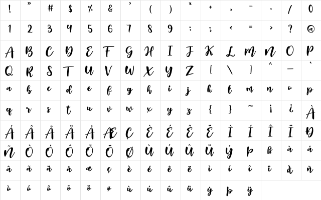 Fall in Autumn Regular in-Autumn-Regular  glyph index