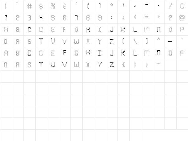 LD Plumbing Regular  glyph index