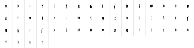 heresy Regular  glyph index
