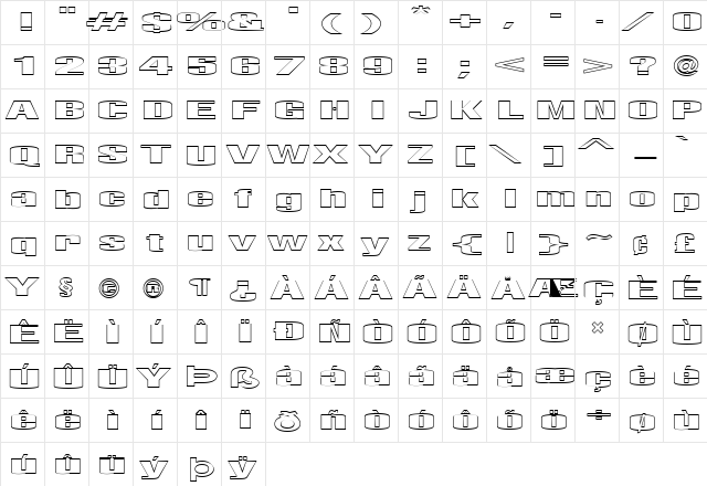 FZ BASIC 9 HOLLOW Normal  glyph index