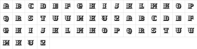 Combat Hollow Regular  glyph index