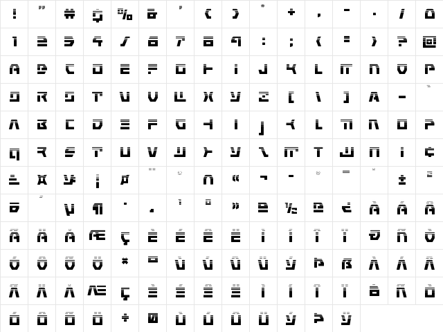 Command Override Halftone Regular  glyph index