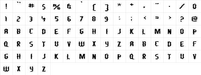Akzidenz Regular  glyph index