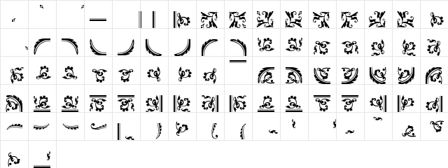 FleuronsGranjon Regular  glyph index