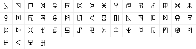 Digicode Regular Regular  glyph index
