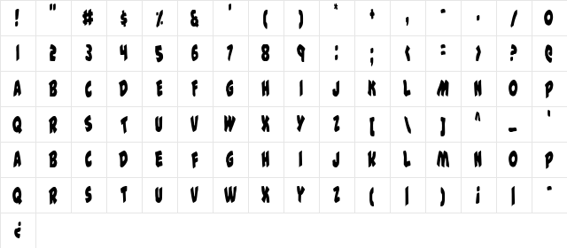 #44 Font Condensed Condensed  glyph index