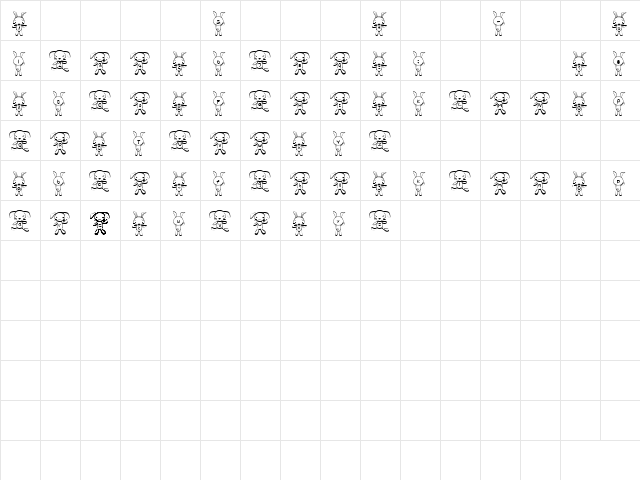 usa-R Font Regular  glyph index