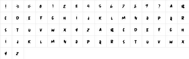 LOVESCOOTER Regular  glyph index