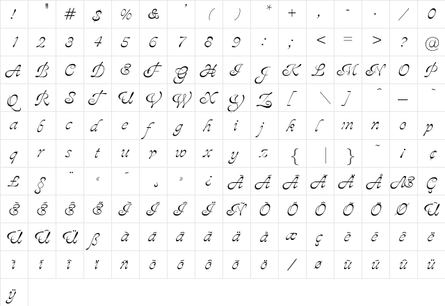 OPTIAjax Medium  glyph index