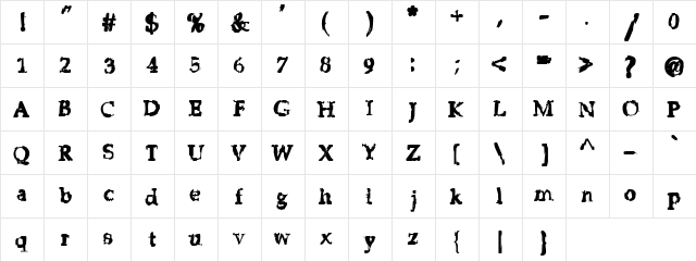 Strip Club Motion Sickness grunge deluxe  glyph index