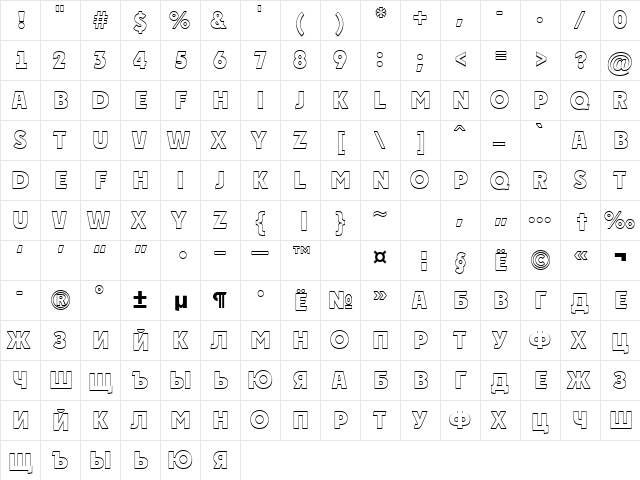 a_PlakatTitul3D ExtraBold  glyph index