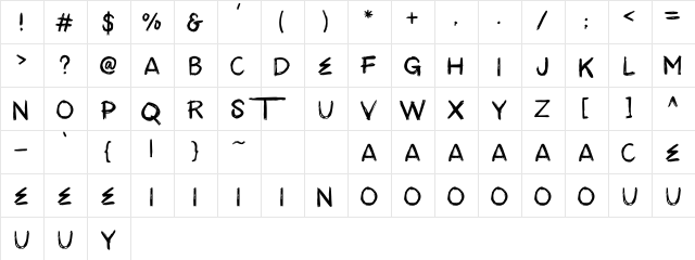 ANTREH - DEMO Regular  glyph index